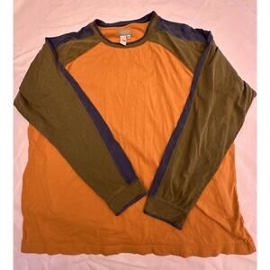 The Territory Ahead Shirt Men’s XXL 2XL Orange Green Long Sleeves Color Block